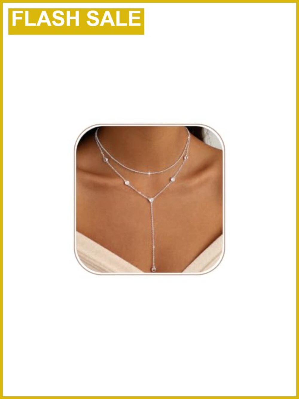 14K Gold Plated Y Necklace Dainty Long Pendant Layering Women Jewelry